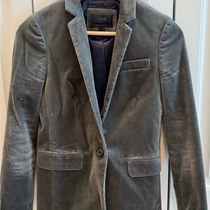 Chic J. Crew Charcoal Velvet Regent Blazer